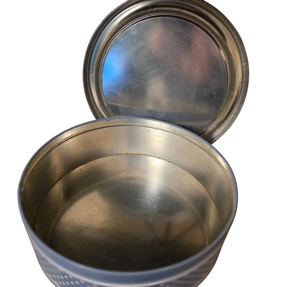 Vintage Canada‎ Geese Round Metal Tin Blue Ribbon Country Farm Decor 10